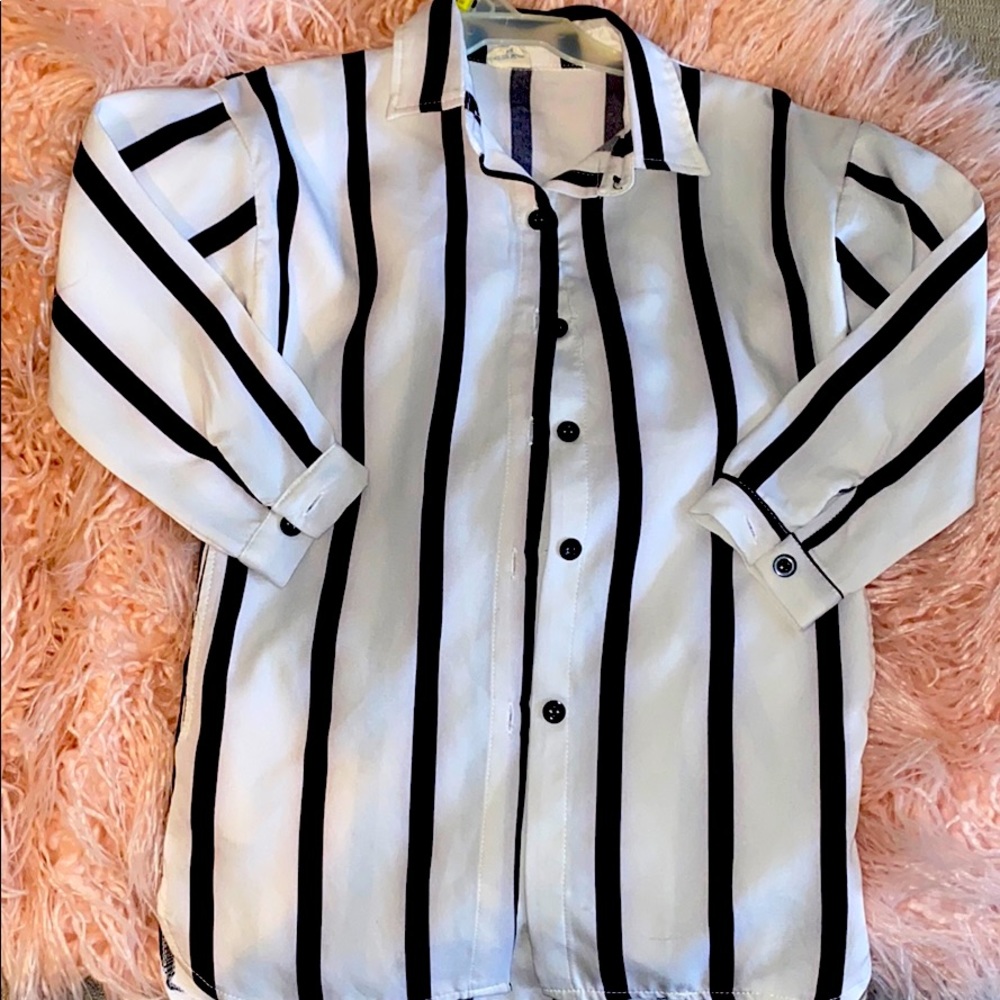 Striped Girls Tunic/Button-down